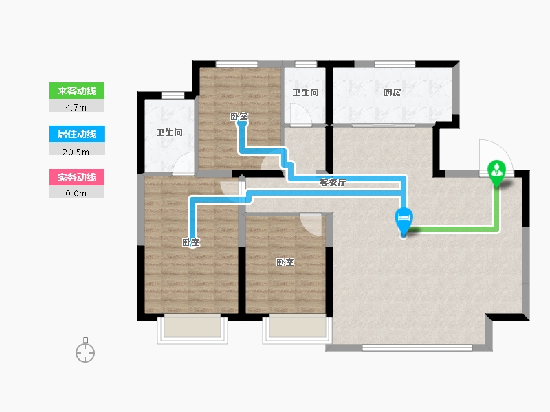 天津-天津市-建投瑜园-106.05-户型库-动静线