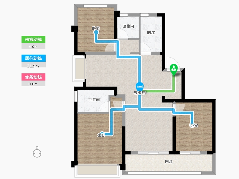 浙江省-温州市-德信新希望江屿云庄-104.00-户型库-动静线