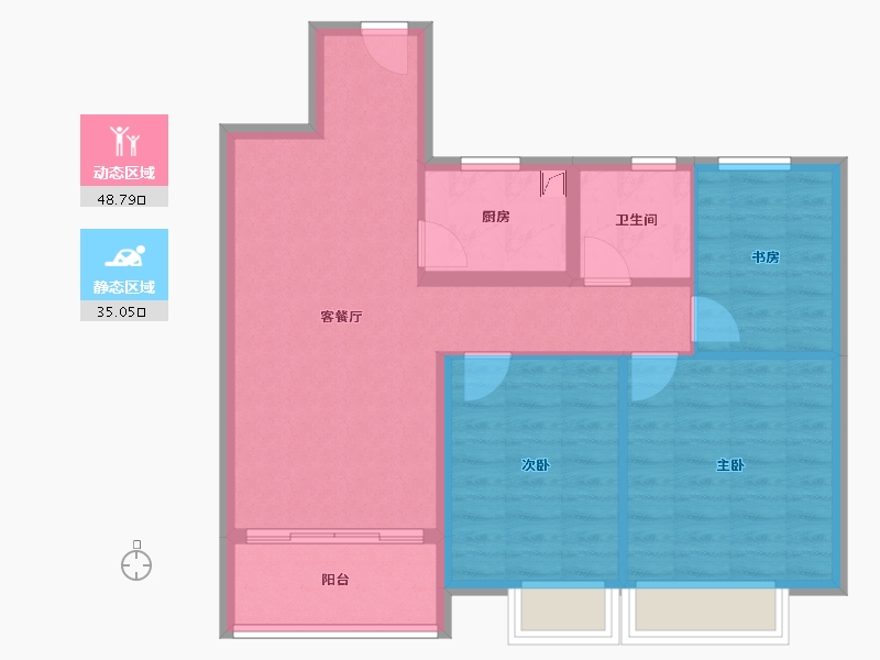 江西省-南昌市-润永通·东投·悦港城-75.23-户型库-动静分区