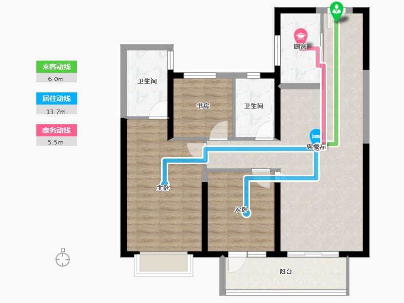 湖北省-武汉市-武汉城建·融创御央首府-90.98-户型库-动静线