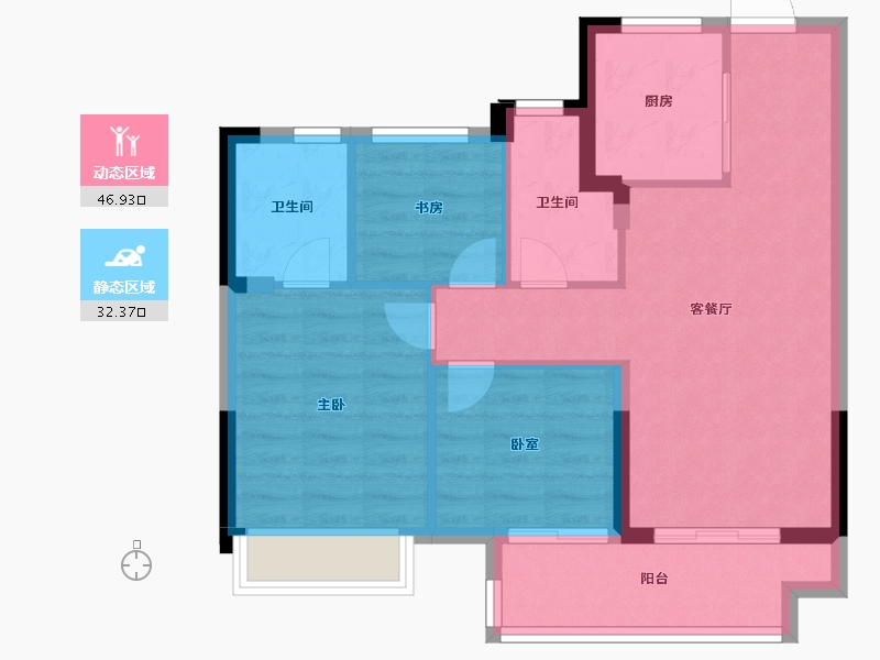 浙江省-嘉兴市-华宸府-71.20-户型库-动静分区