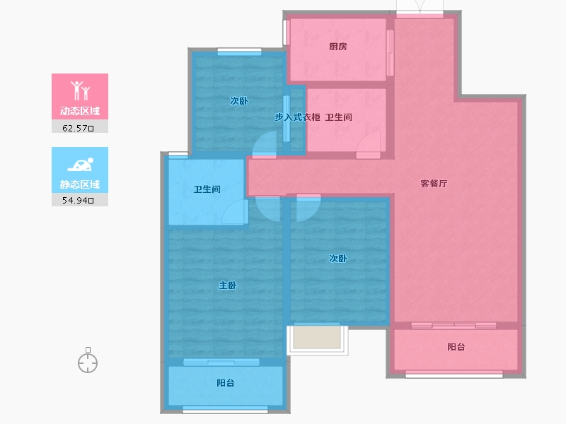 陕西省-咸阳市-铂澜景苑-114.50-户型库-动静分区