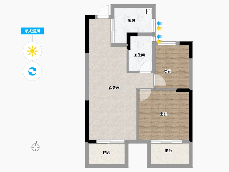 浙江省-宁波市-恒威·鸣凤府-62.13-户型库-采光通风