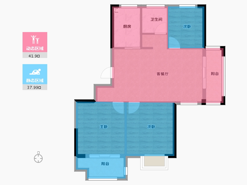 浙江省-宁波市-武岭悦府-72.15-户型库-动静分区