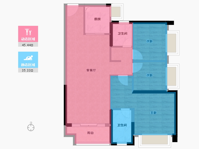 广东省-珠海市-五洲东方墅-72.00-户型库-动静分区