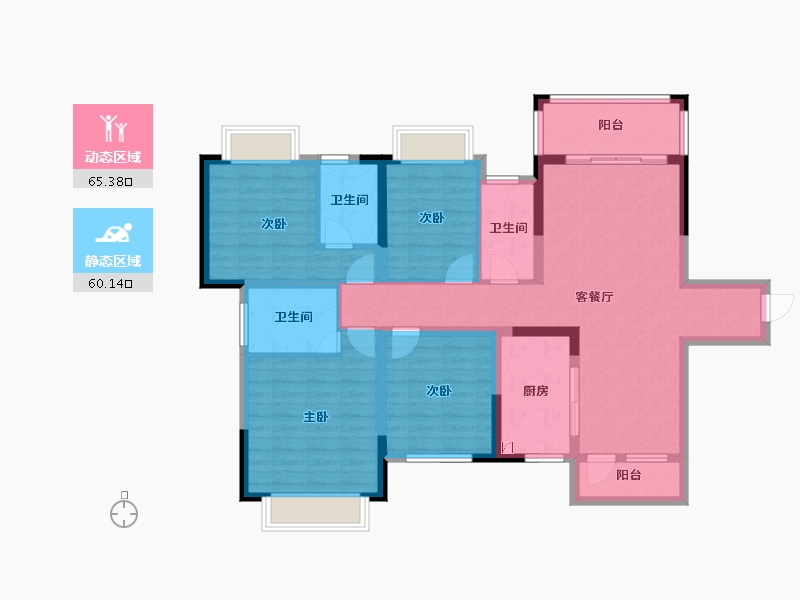 广西壮族自治区-南宁市-古汇广场-111.38-户型库-动静分区