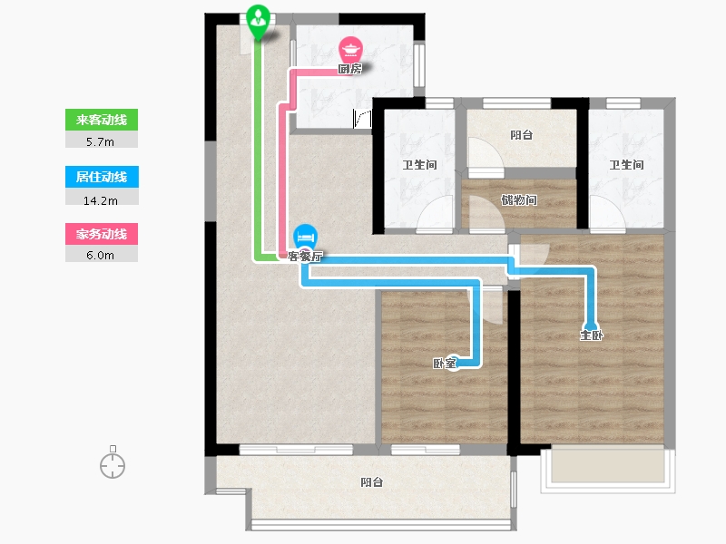 湖南省-长沙市-澳海文澜府-85.13-户型库-动静线