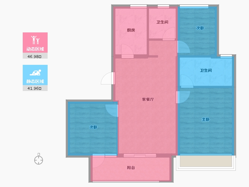 上海-上海市-大华公园荟-80.15-户型库-动静分区