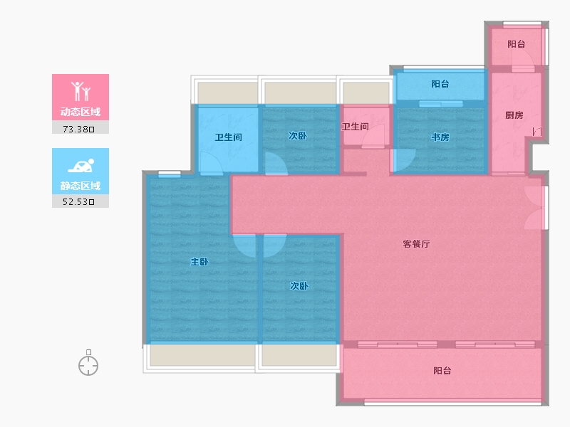 广东省-佛山市-电建地产·洺悦华府-114.30-户型库-动静分区