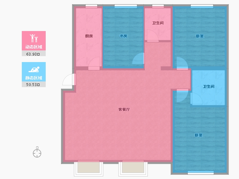 天津-天津市-​宜禾溪岸-104.00-户型库-动静分区