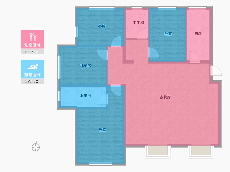 天津-天津市-​宜禾溪岸-112.00-户型库-动静分区