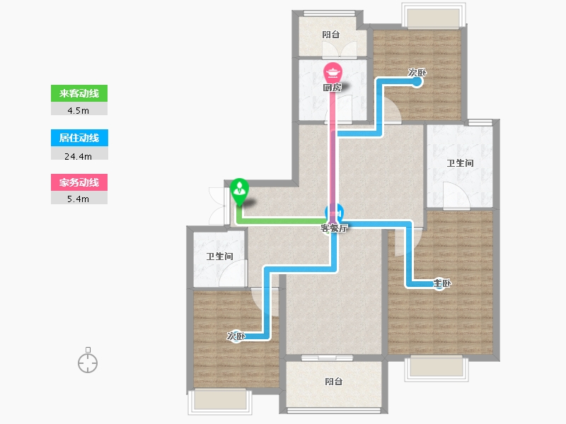 上海-上海市-中粮瑞虹·海景壹号-132.01-户型库-动静线