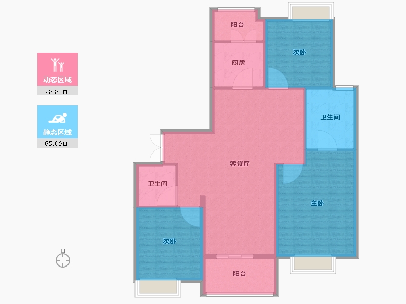 上海-上海市-中粮瑞虹·海景壹号-132.01-户型库-动静分区