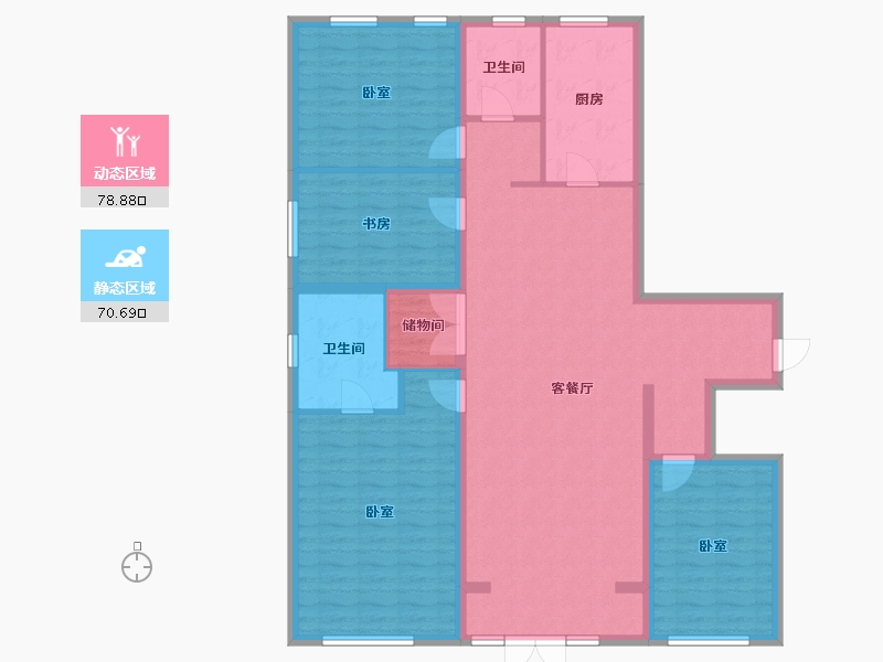 天津-天津市-​宜禾溪岸-136.00-户型库-动静分区