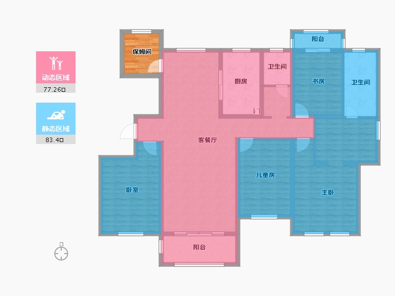 山东省-济南市-蓝石大溪地-149.17-户型库-动静分区