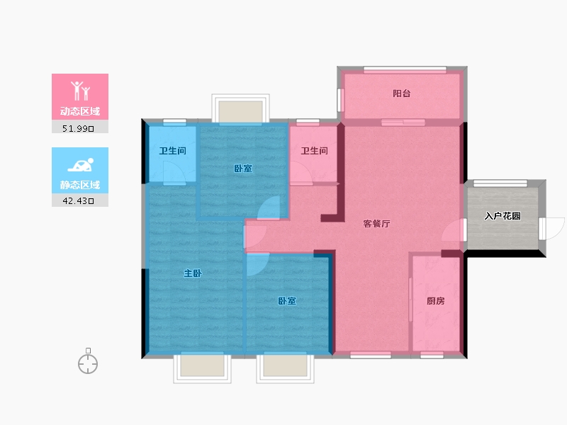 湖南省-郴州市-半山首府-102.00-户型库-动静分区