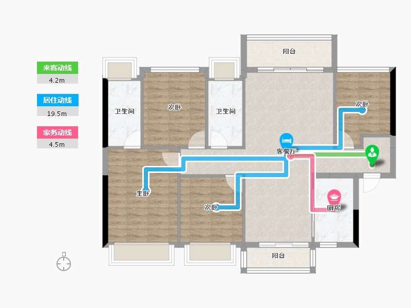 贵州省-贵阳市-碧桂园印象花溪-101.28-户型库-动静线