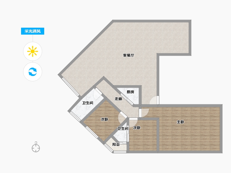 上海-上海市-浦江壹号-129.30-户型库-采光通风