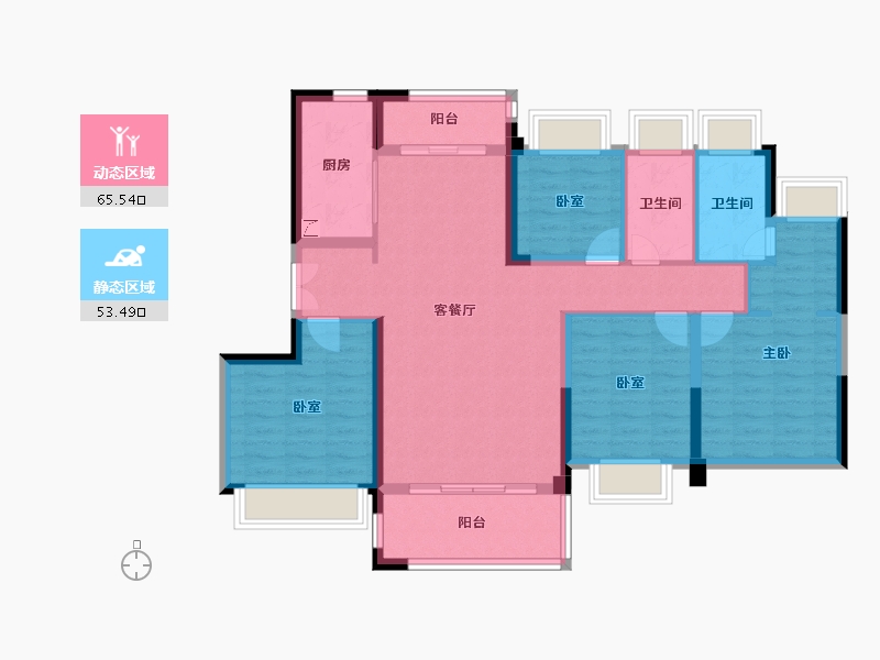 广东省-珠海市-世荣尚观花园-106.25-户型库-动静分区