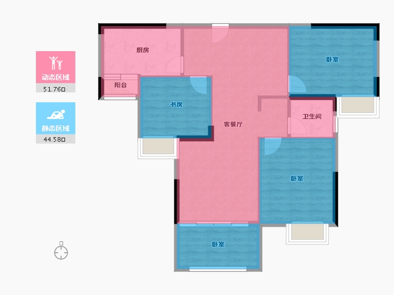 湖北省-武汉市-航城丽都-87.24-户型库-动静分区