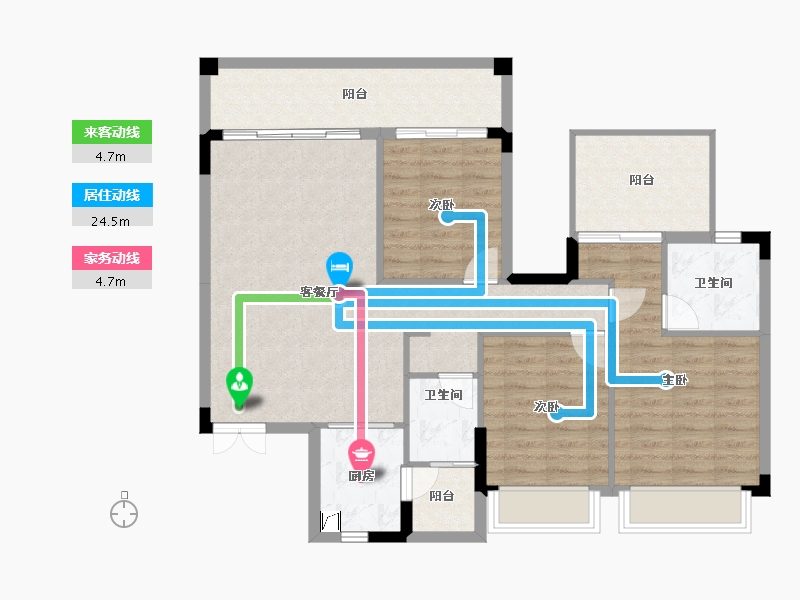 广西壮族自治区-南宁市-中鼎公园首府-98.68-户型库-动静线