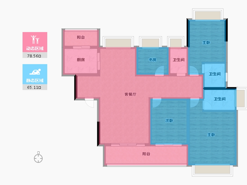 四川省-成都市-河畔府邸-142.00-户型库-动静分区