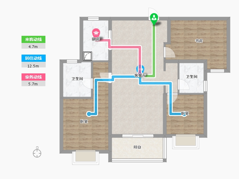 湖北省-武汉市-东湖金茂府-94.00-户型库-动静线