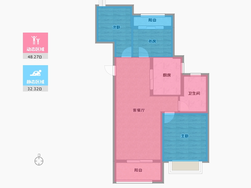 上海-上海市-中国铁建香榭国际-71.67-户型库-动静分区