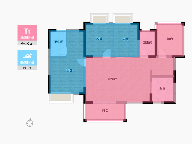 广西壮族自治区-南宁市-交投地产阳光100阿尔勒-88.47-户型库-动静分区