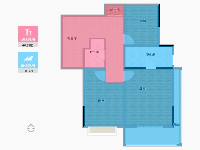 上海-上海市-浦发仁恒·珊瑚世纪-141.60-户型库-动静分区