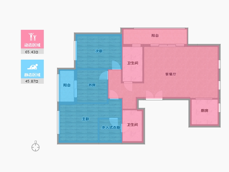 浙江省-湖州市-骏宏兴樾府-76.00-户型库-动静分区