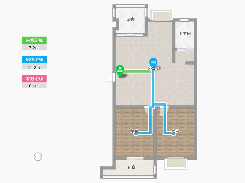 江苏省-南通市-育贤花园-88.00-户型库-动静线