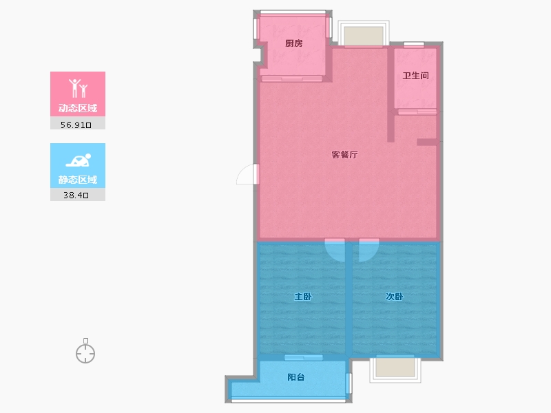 江苏省-南通市-育贤花园-88.00-户型库-动静分区