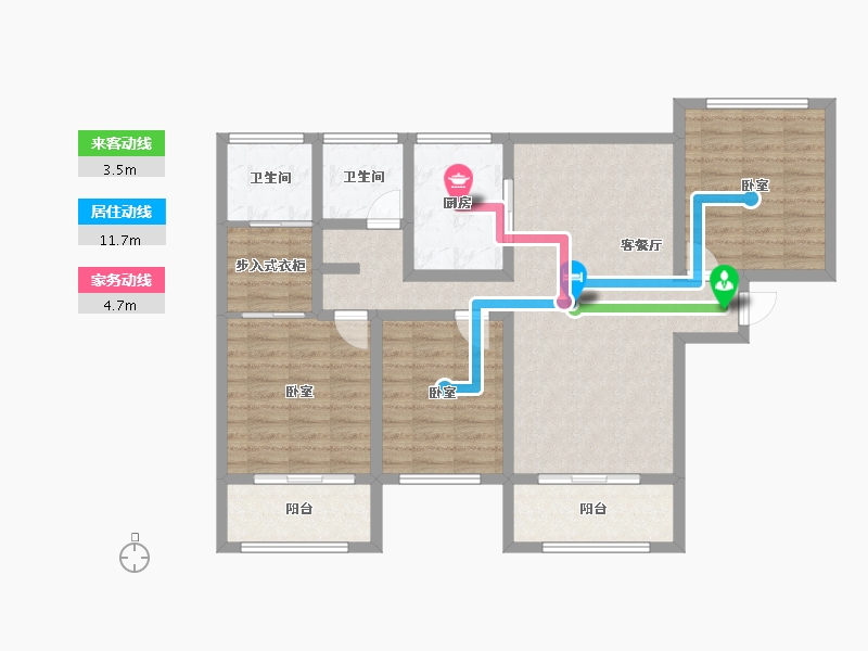 湖北省-武汉市-江景湾夏荷香一期-102.83-户型库-动静线