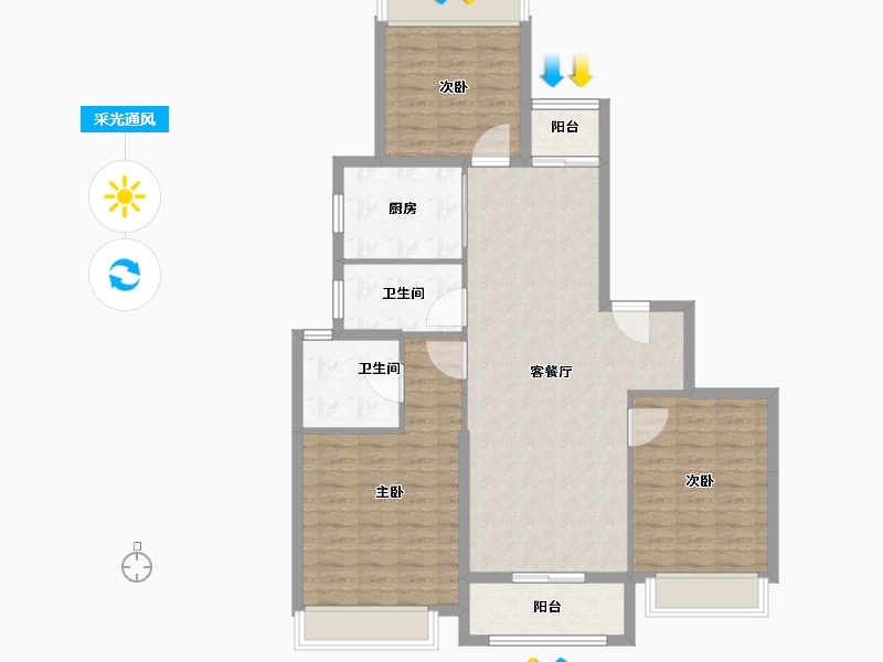 上海-上海市-中皇北岸锦源-108.00-户型库-采光通风