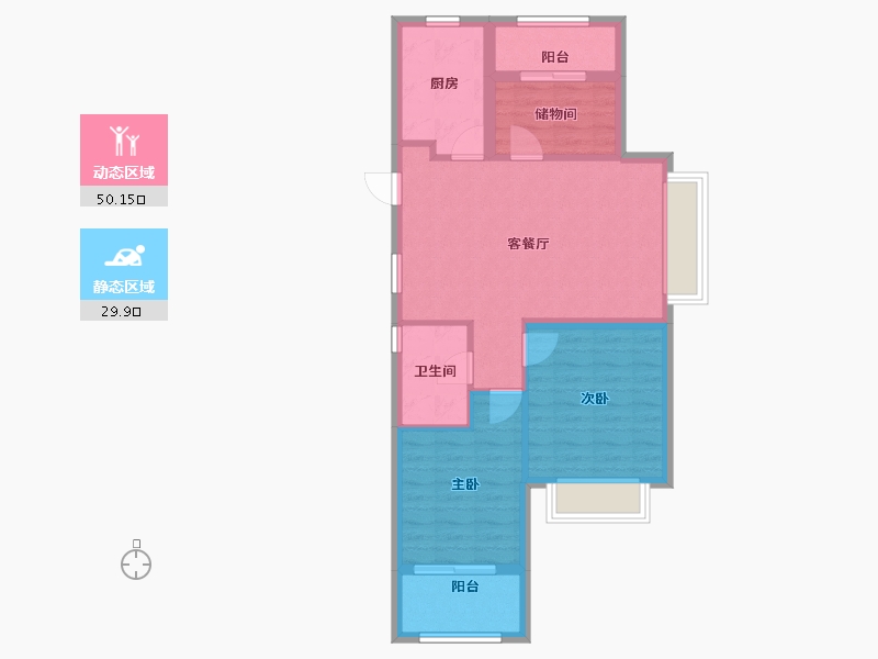 上海-上海市-中国铁建香榭国际-71.67-户型库-动静分区