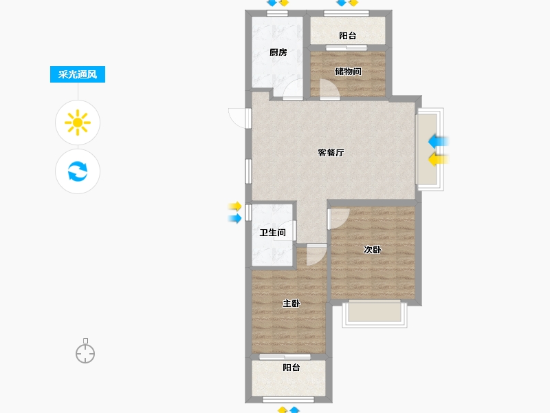 上海-上海市-中国铁建香榭国际-71.67-户型库-采光通风