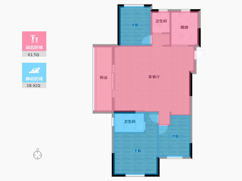 湖北省-武汉市-光谷正荣府-91.21-户型库-动静分区