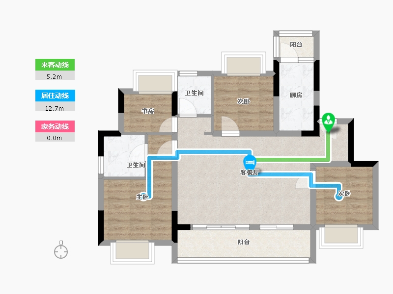 重庆-重庆市-首创禧悦学府-81.00-户型库-动静线