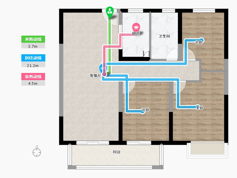 湖南省-长沙市-珠江四方印-87.20-户型库-动静线