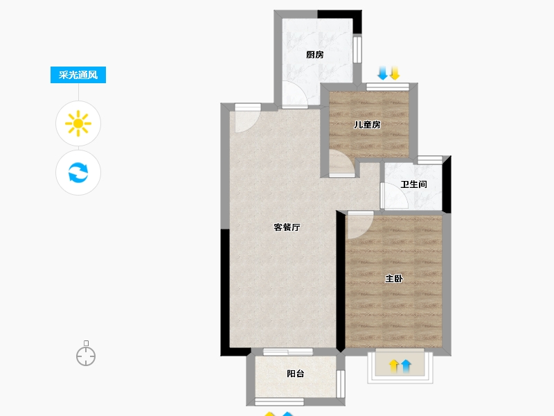 湖北省-武汉市-中梁天玺壹号-52.92-户型库-采光通风