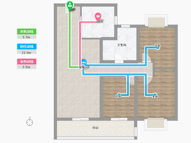 湖北省-武汉市-旭辉千山凌云-88.00-户型库-动静线