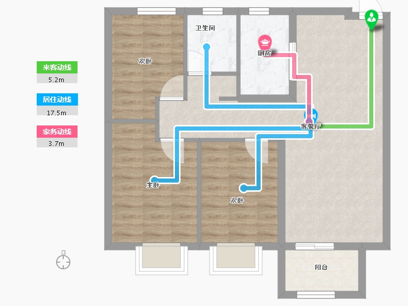 湖北省-武汉市-保利明玥晨光-70.38-户型库-动静线