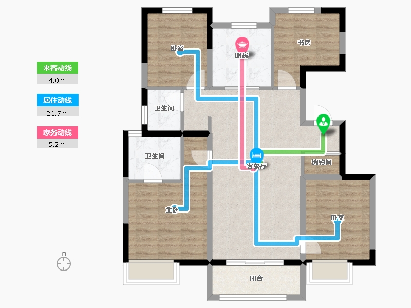 天津-天津市-通新润府-90.80-户型库-动静线