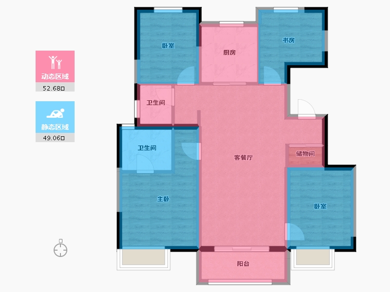 天津-天津市-通新润府-90.80-户型库-动静分区