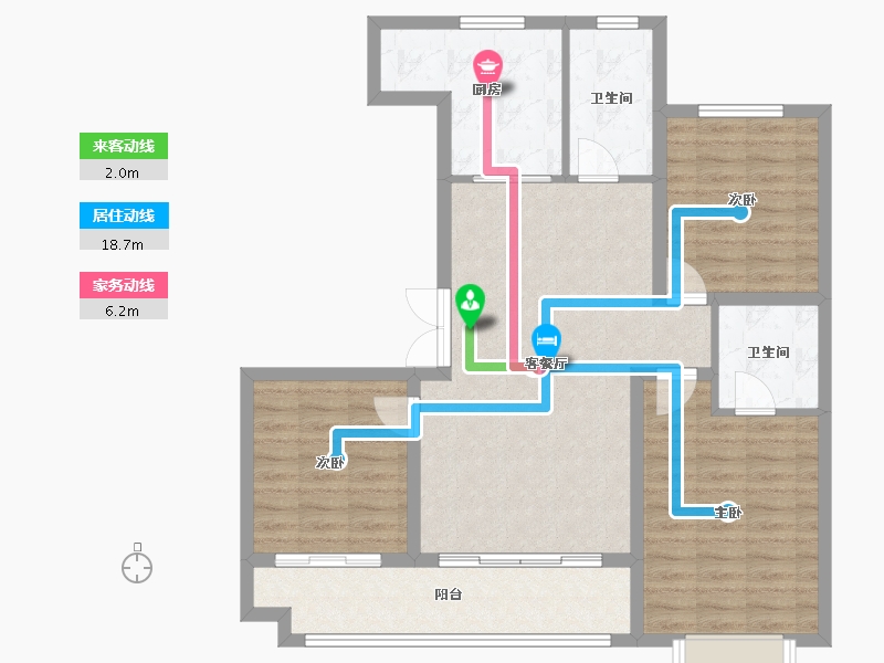 山东省-潍坊市-熙湖名筑-115.00-户型库-动静线