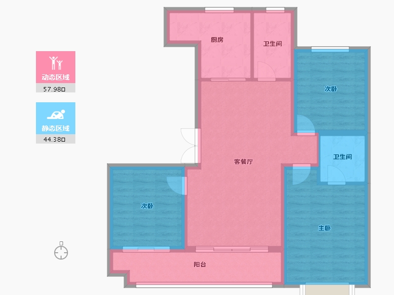 山东省-潍坊市-熙湖名筑-115.00-户型库-动静分区