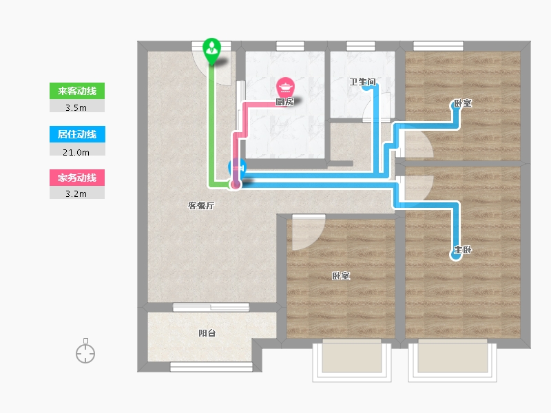 上海-上海市-新未来·樾湖-65.60-户型库-动静线