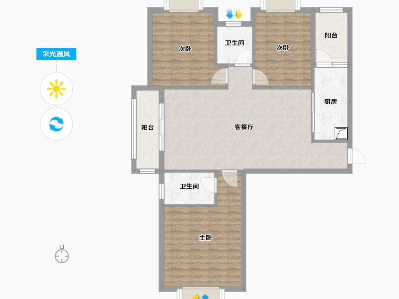 江西省-景德镇市-天湖壹号-120.00-户型库-采光通风