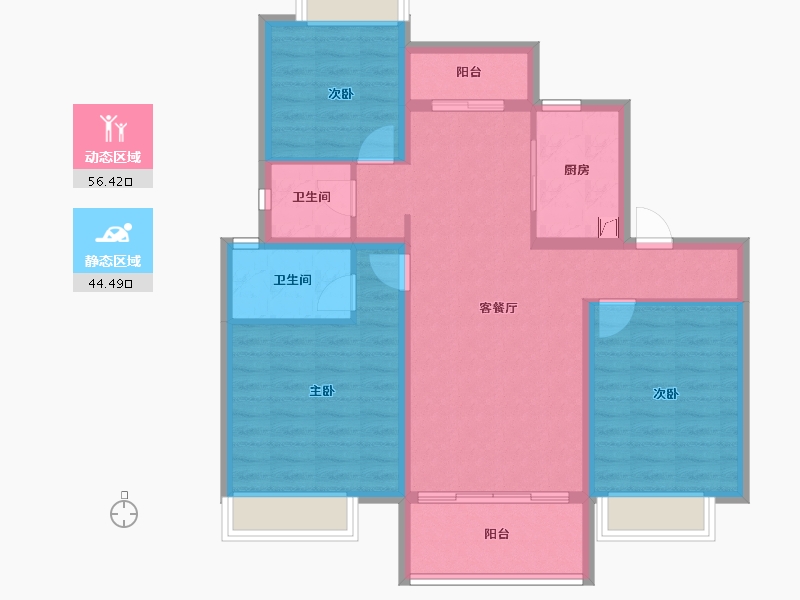 江西省-南昌市-润永通·东投·悦港城-89.97-户型库-动静分区